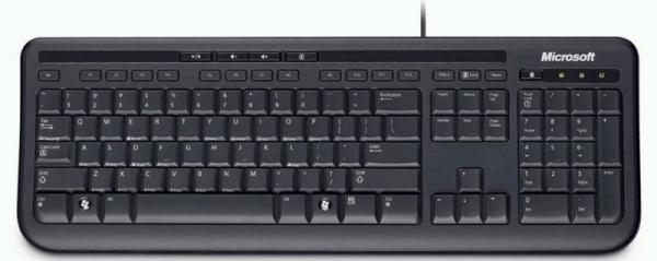 Клавиатура Microsoft Wired Keyboard 600, USB, Multimedia 5 кнопок, влагозащищенная, черный, ANB-00018