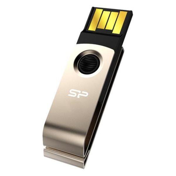 Флэш-накопитель USB2.0   8GB Silicon Power Touch 825 SP008GBUF2825V1C,  компактный, серебристый, черный