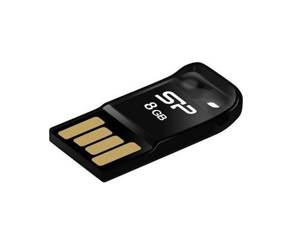 Флэш-накопитель USB2.0   8GB Silicon Power Touch T02 SP008GBUF2T02V1K, компактный, черный