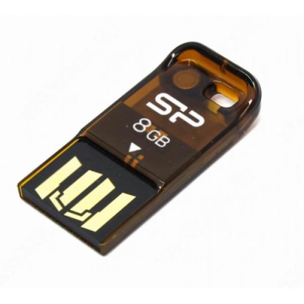 Флэш-накопитель USB2.0   8GB Silicon Power Touch T02 SP008GBUF2T02V1O, компактный, коричневый