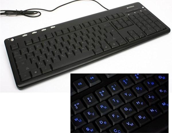 Клавиатура A4 Tech KD-126-1, USB, Multimedia 5 кнопок, подсветка 1 цвет, черный