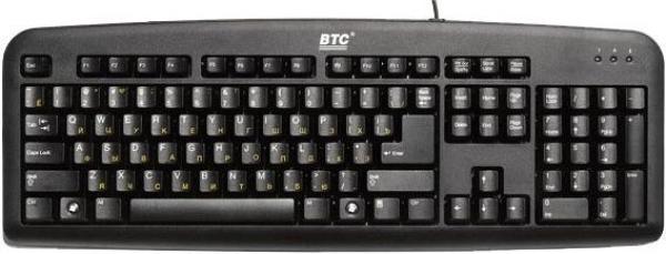 Клавиатура BTC 5211AU-BL, USB, черный
