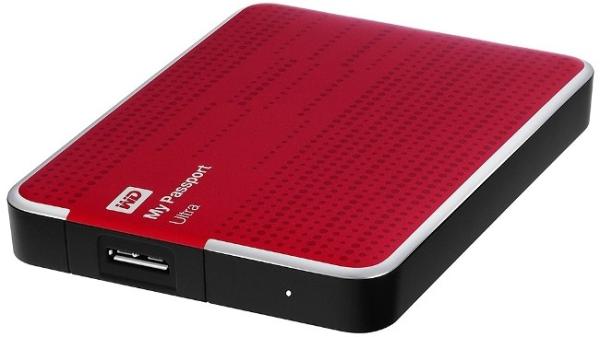 Жесткий диск внешний 2.5" USB3.0   500GB WD My Passport Ultra WDBLNP5000ARD-EEUE, 5400rpm, microUSB B, ударо-защитный, компактный, красный