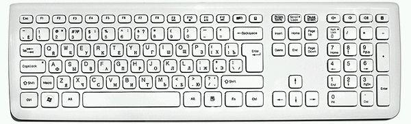 Клавиатура Chicony KU-0833-W, USB, Multimedia 10 кнопок, Slim, белый