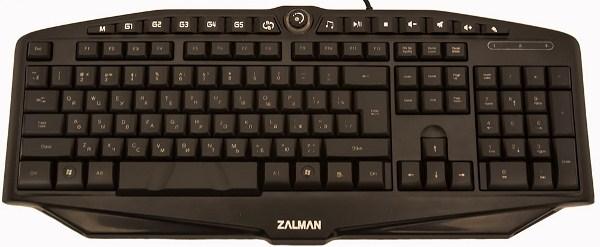 Клавиатура Zalman ZM-K400G, USB, 128K, эргономичная, Multimedia 12 кнопок, подсветка 2 цвета, черный