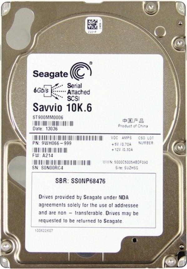 Жесткий диск 2.5" SAS  900GB Seagate Savvio 10K.6  ST900MM0006, 6Gb/s, 10000rpm, 64MB cache
