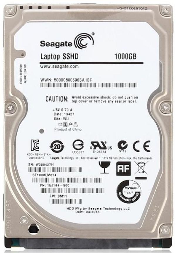 Жесткий диск 2.5" SATA 1TB + SSD 8GB Seagate Laptop SSHD (ST1000LM014), SATAIII, MLC, 5400rpm, 64MB cache, NCQ, AF