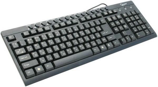 Клавиатура Gembird KB-8300M-BL-R, PS/2, Multimedia 15 кнопок, черный