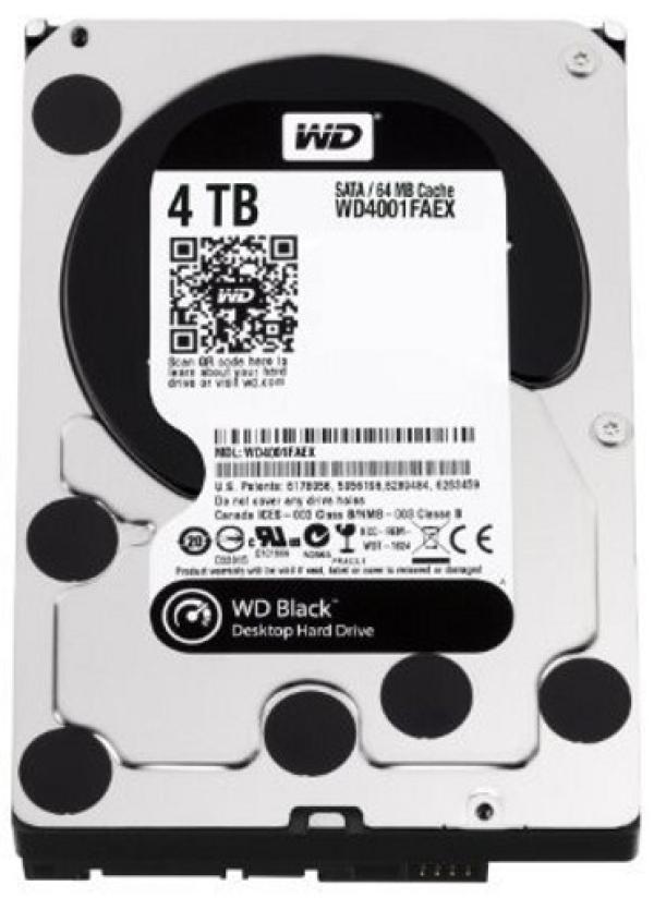 Жесткий диск 3.5" SATA 4TB WD Caviar Black WD4001FAEX, SATAIII, 7200rpm, 64MB cache