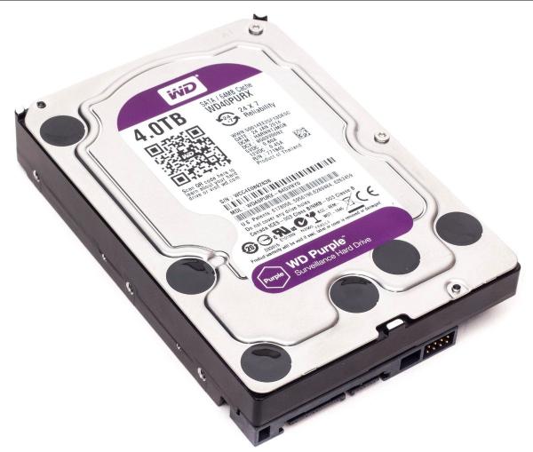 Жесткий диск 3.5" SATA 4TB WD Purple WD40PURX, SATAIII, IntelliPower, 64MB cache, AF