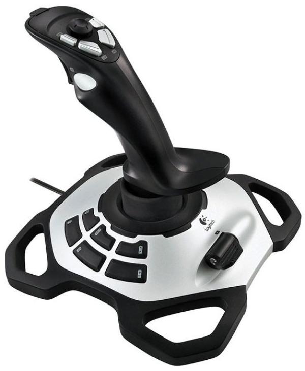 Джойстик для PC Logitech Wingman Extreme 3D Pro, USB, 12 кнопок, поворотная рукоятка, переключатель видов, движок тяги, черный-серебристый, 942-000005/000031