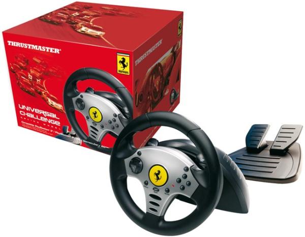 Руль для GameCube/PC/PS2/PS3/Wii Thrustmaster Universal Challenge 5 in 1 Racing Wheel, вибрация, 9 кнопок, 2 педали, 2 подрулевых рычага, черный, 2960700