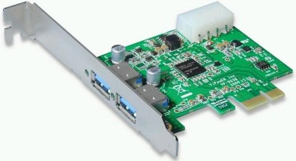 Контроллер USB3.0 ViPowER VP-9638, PCI-E2.0x1, 2*Ext, low profile, retail