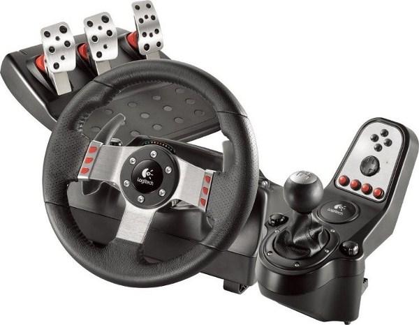 Руль для PC/PS2/PS3 Logitech G27 Racing Wheel, USB, обратная связь, 16 кнопок, 3 педали, 2 подрулевых рычага, рукоятка переключения 6 передач, БП, кожаная оплетка, черный, 941-000046/000092