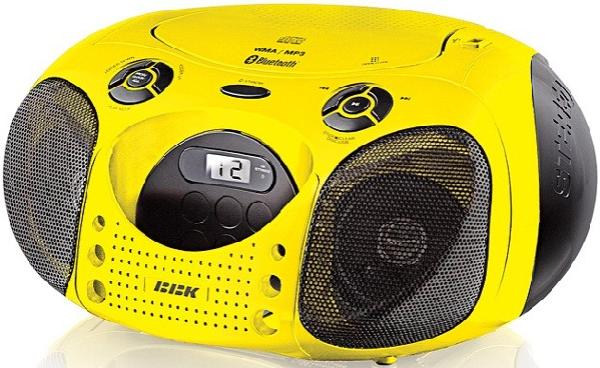 Магнитола BBK BX110BT, CD, MP3/WMA, AM/FM, 2*1.8Вт, ЖКД, BТ/USB2.0, AUX/MiniJack, желтый-черный