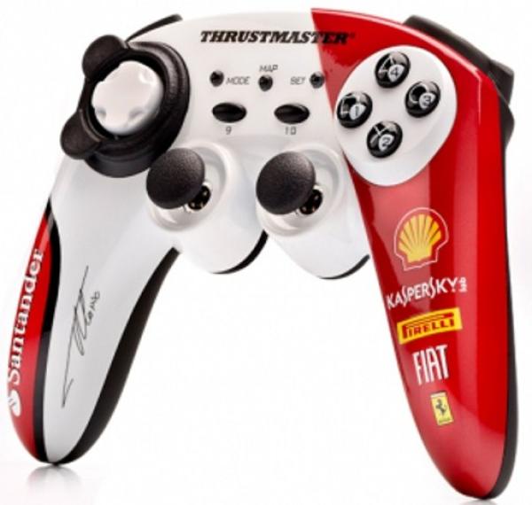Игровой манипулятор GamePad беспроводной для PC/PS3 Thrustmaster F1 Ferrari Wireless Gamepad F150 Italia Alonso LE, USB, 8 кнопок, 2 аналоговых джойстика, 4 курка, FM, 2*AAA, белый-красный, 2960731