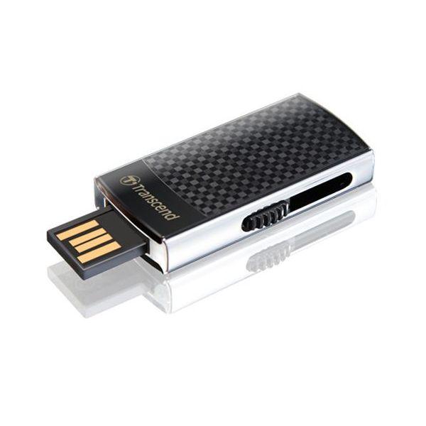 Флэш-накопитель USB2.0   8GB Transcend TS8GJF560, High-Speed, 18/10МБ/сек, черный-серебристый, стильный дизайн