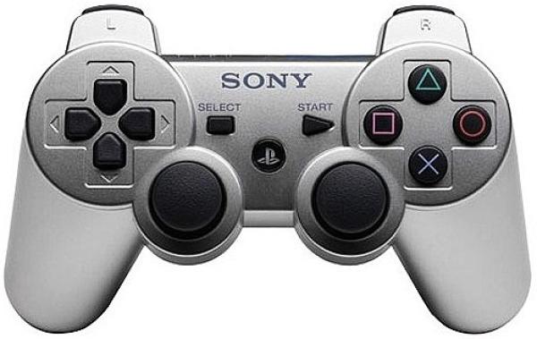 Игровой манипулятор GamePad беспроводной для PS3 Sony Dualshock 3, USB, вибрация, 4 позиции, 6 кнопок, 2 аналоговых джойстика, 4 триггера, BT, аккумулятор, серебристый