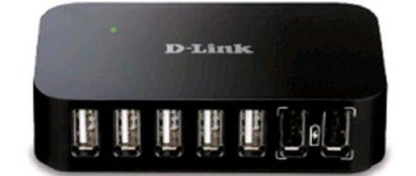 Разветвитель USB2.0  7*AF D-Link DUB-H7, активный, БП, черный