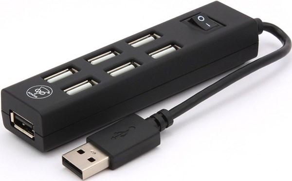Разветвитель USB2.0  7*AF Konoos UK-22, пассивный, черный