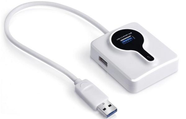 Разветвитель USB3.0 4*AF Greenconnect GC-U3H4P2, пассивный, пластик, белый-черный