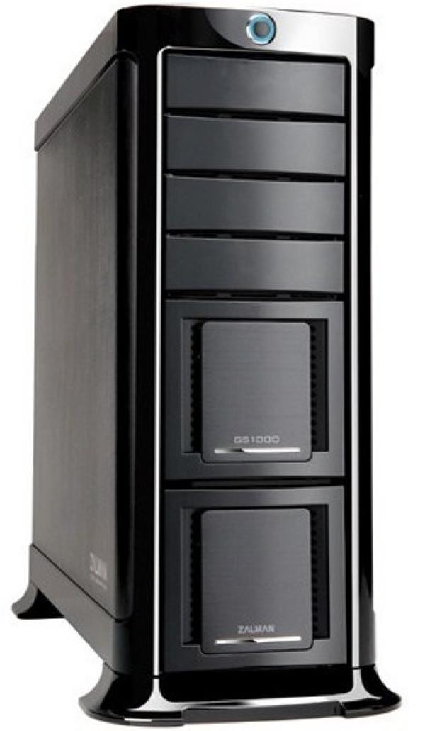 Корпус ATX FullTower Zalman GS1000, без БП, 2*5.25"+2*5.25/3.5"+0(6)*3.5", 6*3.5"(SATA) HS, Audio/IEEE1394/2*USB2.0, алюминий/пластик/сталь, 2(5) вент., черный