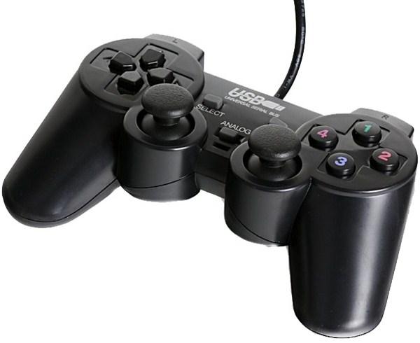 Игровой манипулятор GamePad для PC 3Cott Single GP-01, USB, вибрация, 4 позиции, 12 кнопок, 2 аналоговых джойстиков, 4 триггера, черный