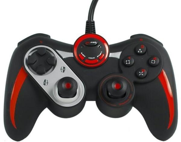 Игровой манипулятор GamePad для PC/PS2/PS3 Cyborg V3 Rumble Pad, USB, вибрация, 8 позиций, 8 кнопок, 2 аналоговых джойстика, 4 триггера, черный-красный