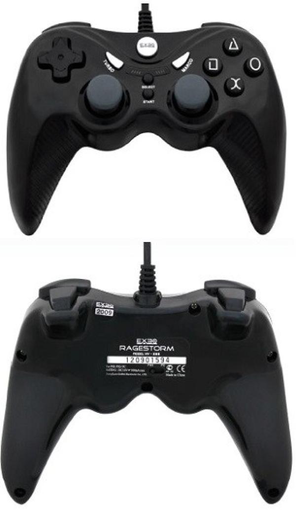 Игровой манипулятор GamePad для PC/PS2/PS3 EXEQ RageStorm, USB, 4 позиции, вибрация, 12 кнопок, черный, HY-886