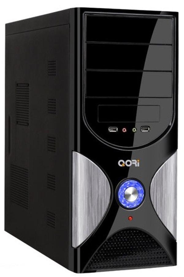 Корпус ATX MidiTower Codegen SuperPower Q3340-A11, 450Вт, 6*5.25"+1(8)*3.5", Audio/2*USB2.0, без вентиляторов (2 места), черный-серебристый