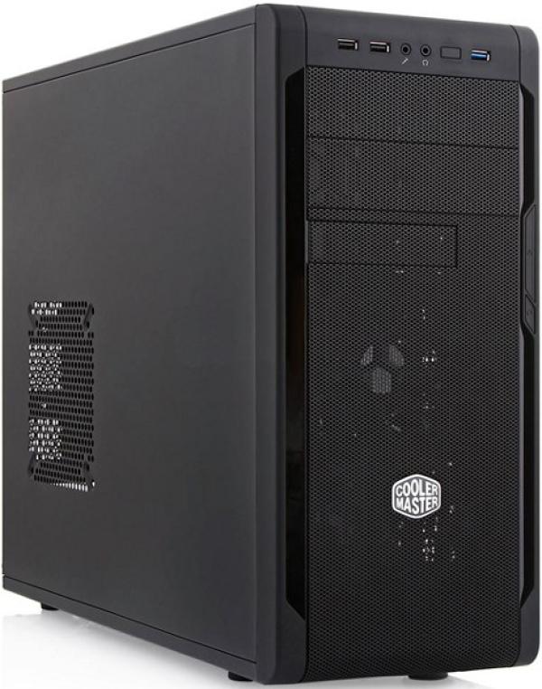Корпус ATX MidiTower CoolerMaster N400 (NSE-400-KKN1), без БП, 2*5.25"+1(7)*3.5"+0(1)*2.5", Audio/2*USB2.0/2*USB3.0, 2(8) вент. LED, черный