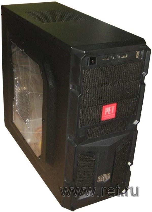 Корпус ATX MidiTower CoolerMaster РЕТ K350 (GM-K350-KWP550), 550Вт, P4 20+4pin, 3*5.25"+1(6)*3.5", Audio/2*USB2.0, 1(4) вент., окно, черный