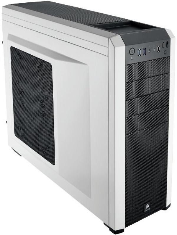 Корпус ATX MidiTower Corsair Carbide 500R (CC-9011013-WW), без БП, 4*5.25"+0(6)*2.5"/3.5, Audio/IEEE1394/2*USB3.0, 4(9) вент. LED, белый-черный
