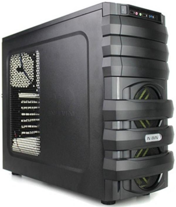 Корпус ATX MidiTower Inwin Mana (MG134), 600Вт, P4 20+4pin, 3*5.25"+0(6)*3.5", Audio/2*USB2.0/USB3.0, 1(7) вент., черный
