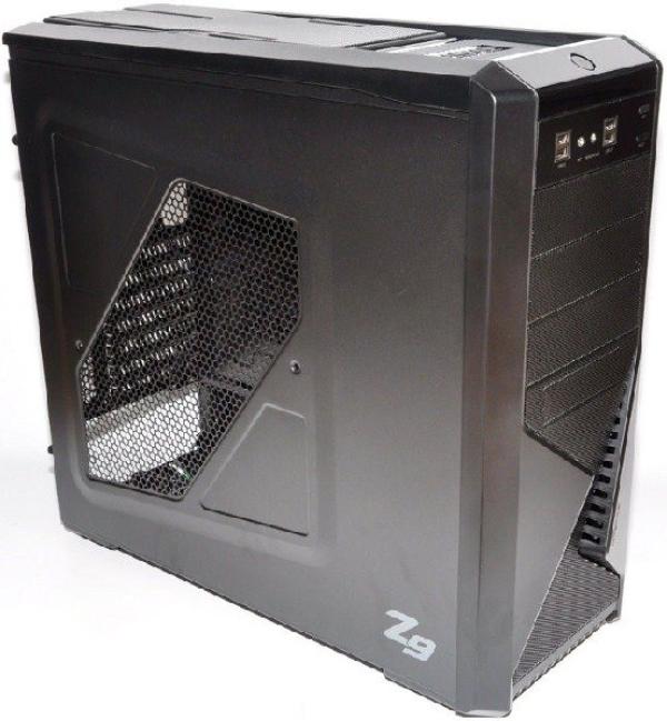 Корпус ATX MidiTower Zalman Z9, без БП, 3*5.25"+1(5)*3.5"+0(1)*2.5", Audio/4*USB2.0, пластик/сталь, 2(7) вент. LED, черный