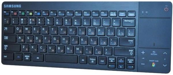 Клавиатура для телевизоров Samsung VG-KBD1000, для телевизоров Samsung E/ES/F, TouchPad, 83 кнопки, 2*AA, черный
