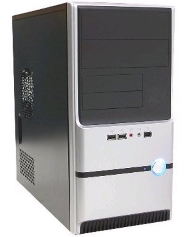 Корпус mATX MiniTower Yeong Yang YY-3604BS, 350Вт, P4 20+4pin, 2*5.25"+2(2)*3.5", Audio/2*USB2.0, без вентиляторов (2 места), CAG1.1, черный-серебристый