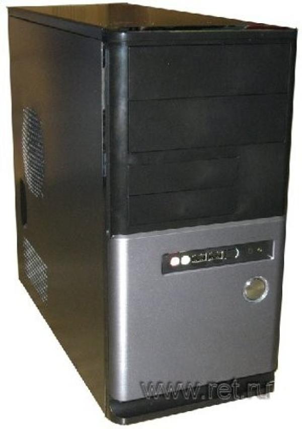 Корпус mATX MiniTower Yeong Yang YY-3606BK, 350Вт, P4 20+4pin, 2*5.25"+2(2)*3.5", Audio/2*USB2.0, без вентиляторов (2 места), TAC1.1, черный-серебристый