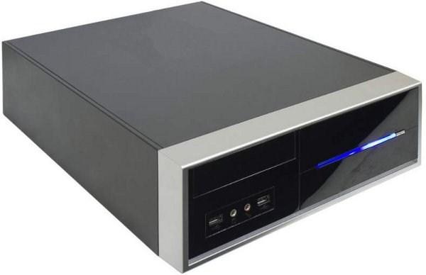 Корпус Mini-ITX Desktop Foxconn RS-338L, 250Вт, P4 24pin, 1*5.25"+1(1)*3.5", Audio/2*USB2.0, 1(1) вент., черный-серебристый
