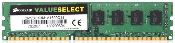 Оперативная память DIMM DDR3  8GB, 1600МГц (PC12800) Corsair CMV8GX3M1A1600C11, CL 11-11-11-30, retail
