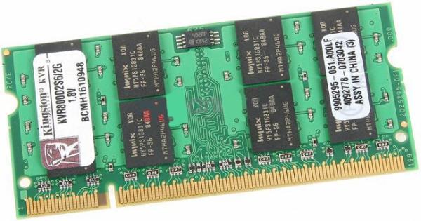 Оперативная память SO-DIMM DDR2 2GB, 800МГц (PC6400) Kingston KVR800D2S6/2G