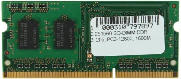 Оперативная память SO-DIMM DDR3  2GB, 1600МГц (PC12800) Samsung