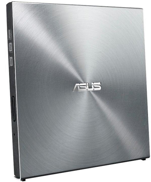 Привод DVD-RW внешний тонкий ASUS SDRW-08U5S-U, USB2.0, DVD-Dual 6/6/8, DVD 8/8/6/8/8, DVD-RAM 5/5, CD 24/24/24, 1MB, без БП, серебристый