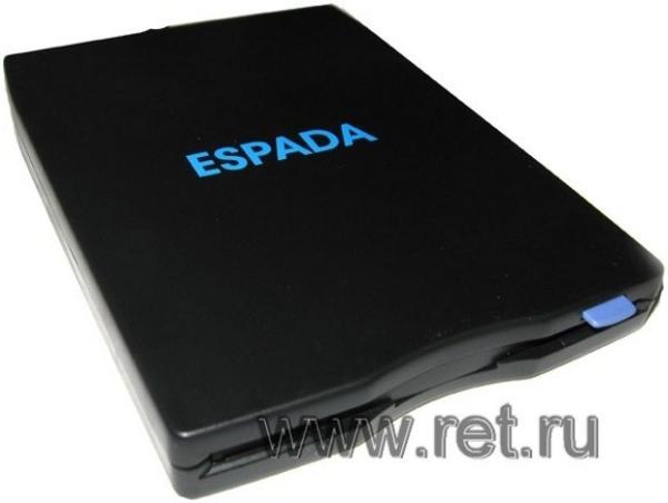 Привод FD 3.5" внешний Espada FD-05PUB, USB, черный