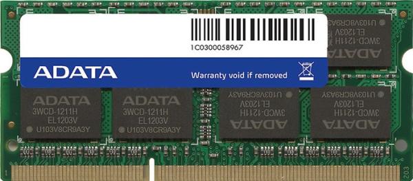 Оперативная память SO-DIMM DDR3  4GB, 1600МГц (PC12800) A-Data ADDS1600W4G11-B