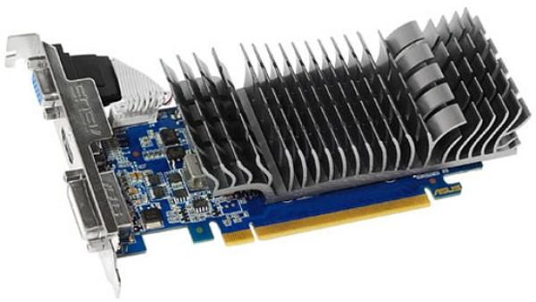 Видеокарта PCI-E Gf GT610 ASUS GT610-SL-2GD3-L, 2GB GDDR3 64bit 810/600МГц, PCI-E2.0, HDCP, DVI/HDMI/VGA, без вентилятора, Low profile, 29Вт