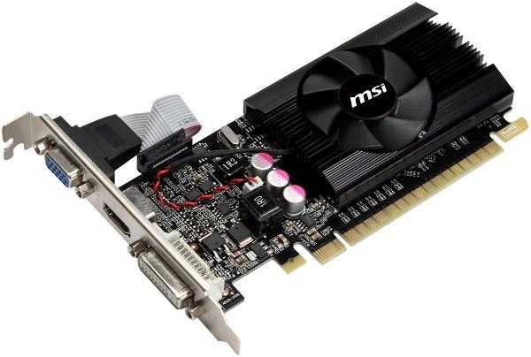 Видеокарта PCI-E Gf GT610 MSI N610GT-MD2GD3/LP, 2GB GDDR3 64bit 810/1000МГц, PCI-E2.0, HDCP, DVI/HDMI/VGA, Low profile, 29Вт