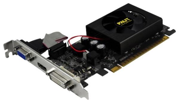 Видеокарта PCI-E Gf GT610 Palit NEAT6100HD46-1196F, 2GB GDDR3 64bit 810/1070МГц, PCI-E2.0, HDCP, DVI/HDMI/VGA, Low profile, 29Вт