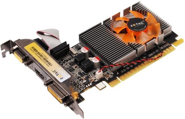 Видеокарта PCI-E Gf GT610 Zotac ZT-60601-10L, 2GB GDDR3 64bit 810/1066МГц, PCI-E2.0, HDCP, DVI/HDMI/VGA, Low profile, 29Вт
