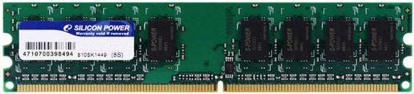 Оперативная память DIMM DDR2 1GB,  800МГц (PC6400) Silicon Power SP001GBLRU800S02